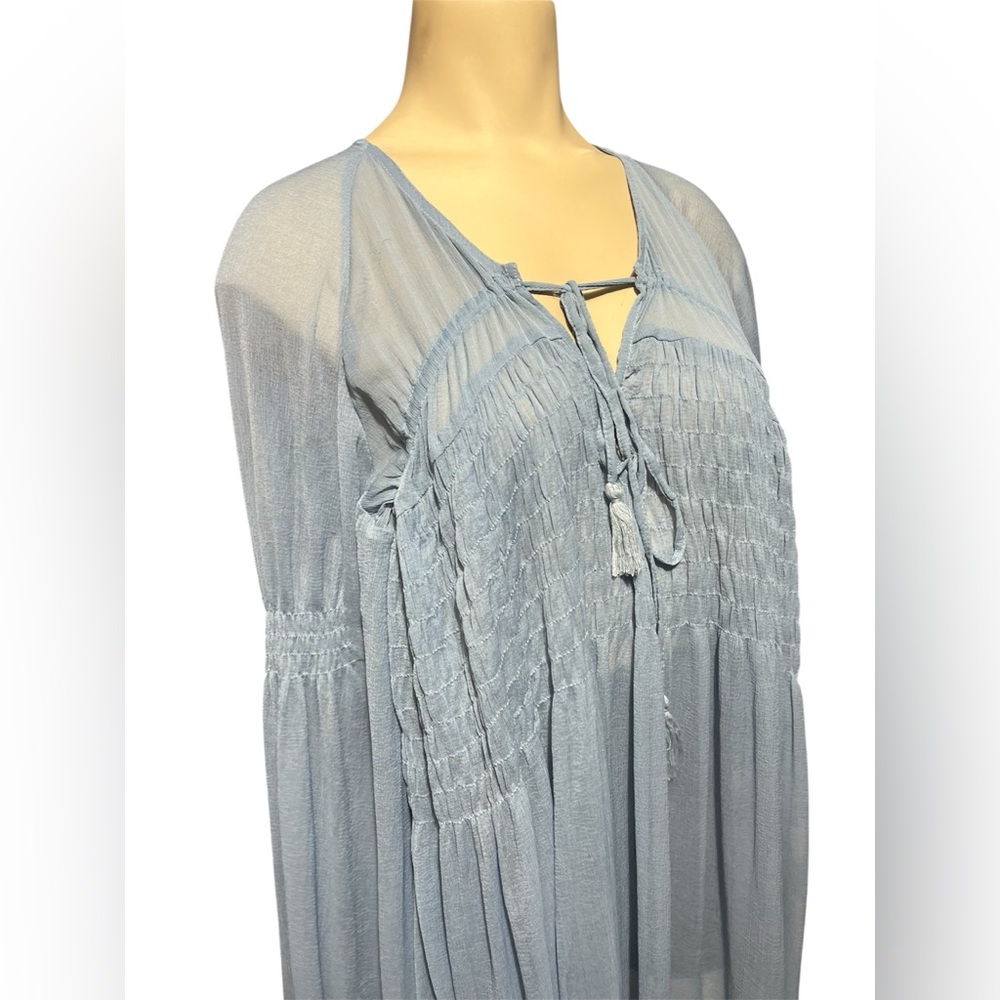 Free People Light Blue Mini Dress with Intimately by Free People Mini Slip - Picture 12 of 16